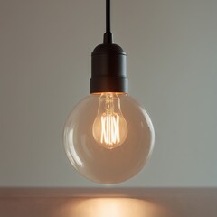 light bulb with glowing lamp on white background. 3d illustration