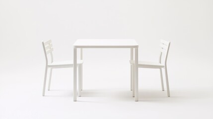White square table and chairs