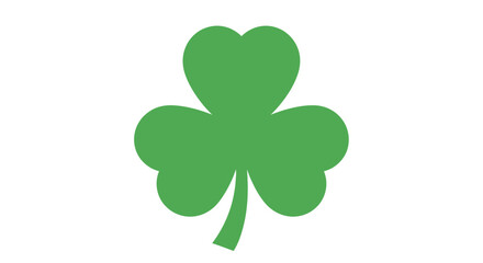 Green Shamrock Three Leaf Clover Icon for St Patricks Day. Vector Illustrations. EPS Editable