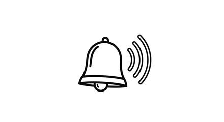 Hand drawn ringing bell icon doodle sketch illustration. Vector Illustrations. EPS Editable