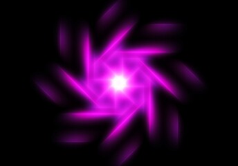 abstract geometric neon light lines kaleidoscope mandala art Vibrant neon spiral design with glowing purple, pink, and yellow rays. Perfect for futuristic backgrounds, posters, or digital art