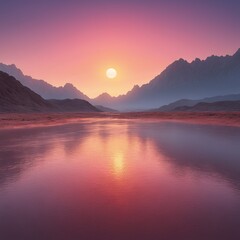 Obraz premium beautiful sunset on the lake