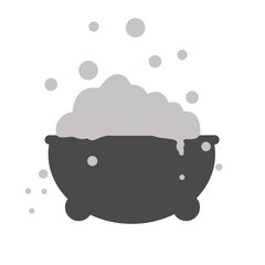 Cauldron with Potion Bubbling Illustration