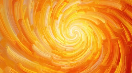 Bright swirls of orange and yellow create a dynamic and energetic composition. The vivid colors evoke feelings of warmth and movement, resembling the sun's rays in motion.