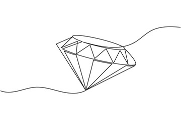 Diamond line art illustration isolated on white background