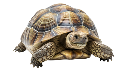 Closeup of a land turtle showing its shell and feet isolated PNG with Transparent Background