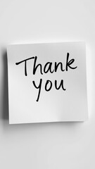 Thank you note on a white background