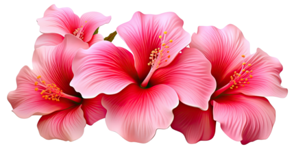 Hot Pink Flower PNG Isolated on White Background for Floral, Gardening, and Nature Design