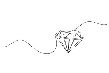 Diamond line art illustration isolated on white background