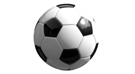 A gleaming soccer ball a symbol of global unity eagerly awaiting the kick off on a World Cup on transparent background