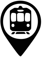 Simple Silhouette Train Station Location Pin Pointer Icon
