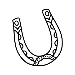 decorative lucky horseshoes line art