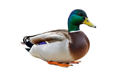 Obraz premium Male mallard duck resting isolated PNG with Transparent Background