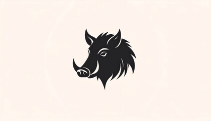 Silhouetted boar head