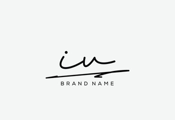IV letter elegant cursive beauty handwriting logo.