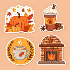 fall coziness stickers adding warmth to your wor