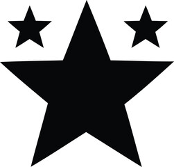 Black Star Emblem Icon - Large Star with Small Stars, Bold Silhouette Vector