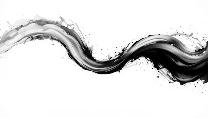 Fototapeta premium Black paint splash. Ink stroke abstract background capturing powerful brush strokes. abstract swirl background