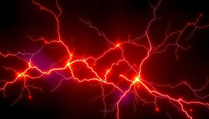 Abstract vibrant lightning bolts, energy sparks on dark background,  bright,  digital art