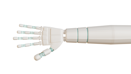AI robotic arm isolate on white background