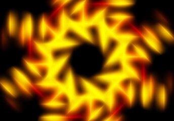 abstract geometric neon light lines kaleidoscope mandala art Vibrant neon spiral design with glowing purple, pink, and yellow rays. Perfect for futuristic backgrounds, posters, or digital art