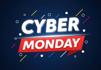Modern Cyber Monday Sale Banner with Bold Typography for Digital Shopping Promotion