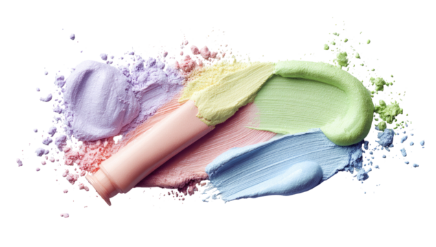 Pastel makeup swatches and powder explosion