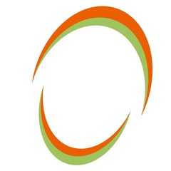 Green and orange round oval abstract logo
