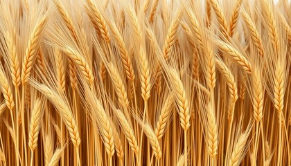 Golden wheat stalks seamlessly repeating in a rustic, textured pattern, organic, vintage