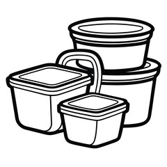 Collection of Black Cookware Illustration Featuring Pots, Pans, and Dishes Perfect for Cooking, Baking, or Food Preparation