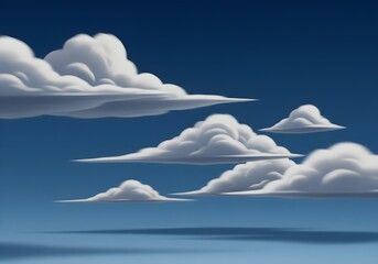 white fluffy clouds in a clear blue sky