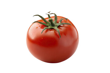 Single, ripe tomato against transparent background
