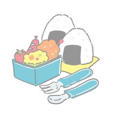 カラフルな子供用のお弁当のイラスト
