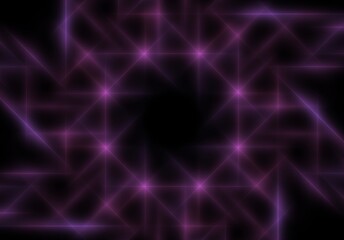 abstract geometric neon light lines kaleidoscope mandala art Vibrant neon spiral design with glowing purple, pink, and yellow rays. Perfect for futuristic backgrounds, posters, or digital art