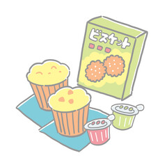 カラフルなおやつのイラスト