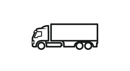 Fototapeta premium Commercial Truck and Cargo Trailer Vector Illustration