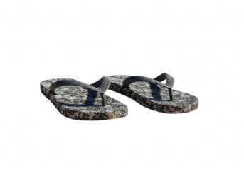 Stylish camouflage pattern flip flops for casual beachwear and summer outings isolated on transparent background