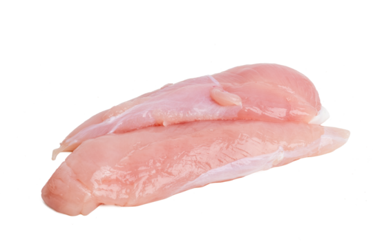 Photo of chicken with a high-resolution camera stacking focus technic using on a white background.
