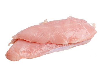 Photo of chicken with a high-resolution camera stacking focus technic using on a white background.