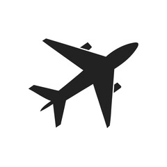 Airplane silhouette image on transparent background