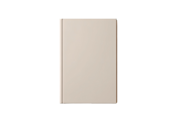 A light beige, rectangular, blank notebook. Solid color, simple design.