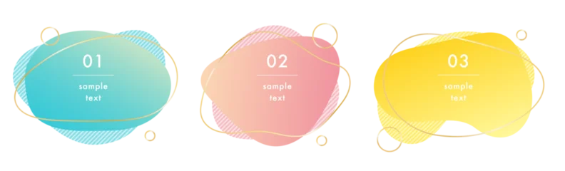 Gordijnen Abstract ゆるい形のフレームセット。グラデーションカラーの吹き出し。抽象的な装飾のベクターイラスト。  © sushi_love