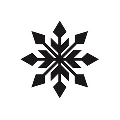 Obraz premium Simple black snowflake art on transparent background silhouette