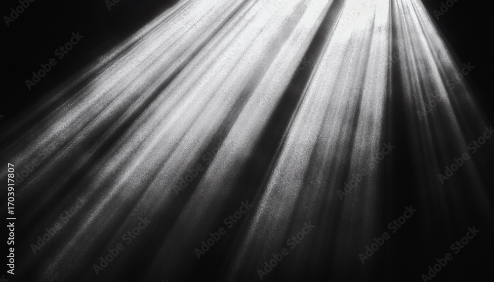 Poster the illustration shows a dynamic interplay of light and shadow, with bright beams cutting through a 