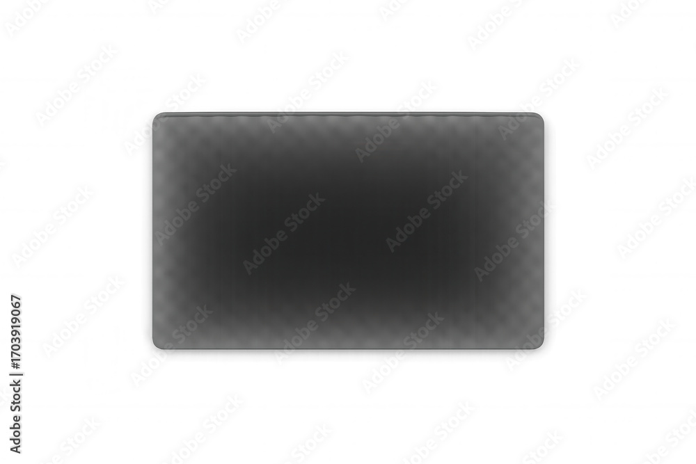 Poster black screen with rounded corners floating on a transparent background, ideal for presentations or d