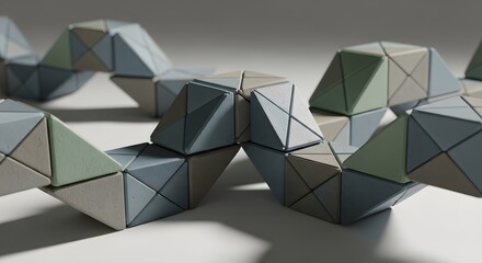Geometric Tiles looping pattern in studio clay style