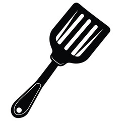 Sleek Silhouette of a Kitchen Spatula Utensil for Cooking and Food Preparation