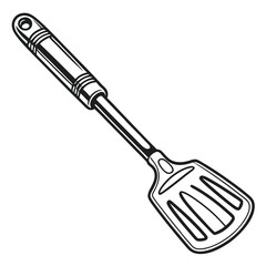 Sleek Silhouette of a Kitchen Spatula Utensil for Cooking and Food Preparation