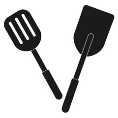 Sleek Silhouette of a Kitchen Spatula Utensil for Cooking and Food Preparation
