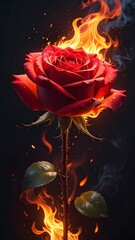 Fiery red rose